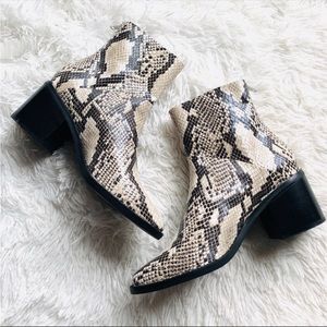 Treasure & Bond Snake Python Print Ankle Boots